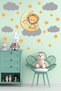 Cute Lion Yellow Stars And Gray Clouds Decorative Baby Kids Room Wall Sticker - 3