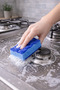 6 Pieces of Special Textured Blue Flat Dish Sponges - Special Textured, Durable Kitchen Sponge Set - 6