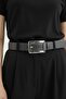 Women's Gray Silver Buckled Belt Jean Belt I, Jacket Belt I, Pants Belt I - 2