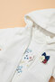 Winter Corduroy Coat with Floral Collar Accessories 3-Piece Set: Coat-Top-Pants - 2
