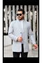 Slim Fit Italian Cut Cashmere Coat Light Gray Long Stand Collar Jacket Coat Slim Fit New Season
