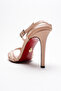 Women's Open Cage Toe Design Thin Heeled Shoes Prona Nude Patent Leather - 2