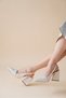 Beige Jewelled Design Heeled Shoes Riena - 3