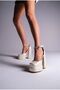 Pearl Skin Double Platform Special Design Wedding and Wedding Dress High Heeled Women's Shoes Figo - 3