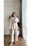 Women's Top and Bottom Double Hijab Set Cream - 3