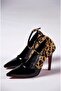 Black Patent Leather - Leopard Women's Thin Heeled Shoes Stiletto Calit - 3