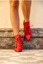 Red Skin Design Low Heeled Women's Shoes Marea - 4