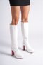 White Skin Platform Design Women's Boots Mid-Heeled Shoes Paman - 3