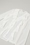 Women's White Gathered and Ruffled Detailed Tie-Up Draped Chiffon Flounce Shirt Blouse - 8