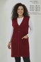 Women's Knitwear Large Size Corded Fabric Stretch Fabric Long Burgundy Mother Vest