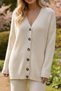 Women's Loose Fit 36-42 Size Comfortable Cut Knitwear Front Button Cardigan and Pants Casual Top and Bottom Set - 2