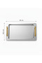Lara Sade Nergis Stainless Steel Tea Tray 29X45 cm – 0.80 mm Gold Handle Stylish Simple Presentation - 5