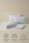 Camelia King Flat Ranforce Duvet Cover Set - Stone 100% Cotton - 3