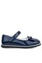 Navy Blue Patent Leather Bow and Velcro Girls' Ballerinas - 3