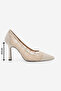 Women's Stiletto Pointed Toe Thin Heel Mesh Classic Heeled Shoes Zirva Beige - 4