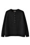 7004 Women's Buttoned Basic Knit Sweater Black