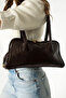 Stylish and Modern Women's Long Handle Patent Leather Shoulder Bag - Soft & Shiny Casual Baguette Bag Coffee - 6