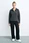 Women's Half Zip Knitwear Sweat – Relaxed Fit Casual Top - Anthracite - 6