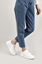 Women's White Lace-Up Padded Sole Genuine Leather Sneakers - 2