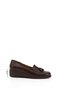 Women's Brown Antique Wedge Sole Tasseled Genuine Leather Shoes - 2