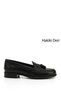 Women's Black Genuine Leather Loafer Shoes