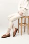 Taba Antique Genuine Leather Round Toe Filled Sole Tassel Women's Casual Shoes 24142 - 2