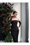 Strapless Long Dress with Lace Hem - 2