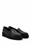 Women's Black Wedge Sole Genuine Leather Shoes - 4