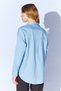 Oversized Single Pocket Gabardine Shirt with Blue Brooch Detail |   Mkw168174-01 - 5