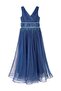 Stone-Studded Feathered Evening Dress for 6-14 Years Old - Blue 12-13 Years Old - 2