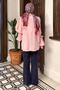 Pink Koios Sleeves Ruffle Shirt - 8