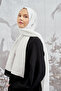 شال منقوش بنمط مونوغرام سلسلة 3042 - أبيض فاتح - 4