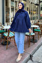 Missy Pleated Shirt - Navy Blue - 6