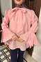 Pink Koios Sleeves Ruffle Shirt - 7