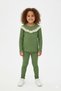 Girl's Suit with Embroidery Detail in Green