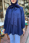 Missy Pleated Shirt - Navy Blue - 5
