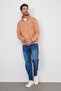 Unisex Relax Fit Comfortable Cut Cotton Fleece Lined Half Zipper Crew Neck Sweatshirt - 5