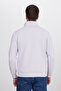 Unisex Relax Fit Comfortable Cut Cotton Fleece Inside Half Zipper Lilac Stand Collar Sweatshirt - 7