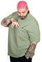 Mode Xl Oversize Men's T-shirt Polo Neck Pocket Classic Pike 20552 Green - 3