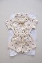 Blueberry Print Camisole Collar Tie Suit - 2