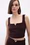 Stylish Collar Crop Blouse with Gold Accessories - 2