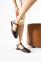 Women's Brown Sandals Flat Sole Closed Toe Ankle Strap Casual Shoes Livena - 4