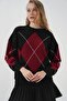 Bdart Plus Size Geometric Knitted Sweater - 3