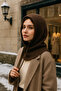 Women's Knitwear Brown Balaklava Neck Collar Hat Byn05 - 3