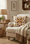 Renli Damla Punch Embroidered Tasseled Decorative Throw Pillow Cover Cotton 42X42 cm - 3