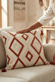 Buldan İşi Ethnic Geometric Patterned Tasseled Punch Throw Pillow Cover 42X42Cm - 4