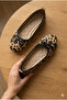 Leopard Patterned Orthopedic Stylish Daily Work Office Women's Flats Trendy Bowknot Women's Flats - 3
