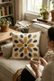 Renli Damla Punch Embroidered Tasseled Decorative Throw Pillow Cover Cotton 42X42 cm - 5