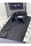 Slim Fit Long Sleeve I'M Hungry for Life Embroidered Gift Boxed Men's Shirt Fs-001376 - Black - 4
