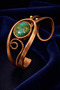 Women's Copper Bracelet with Natural Turquoise Stone, Authentic Model Bracelet, Suitable for Any Wrist - 4